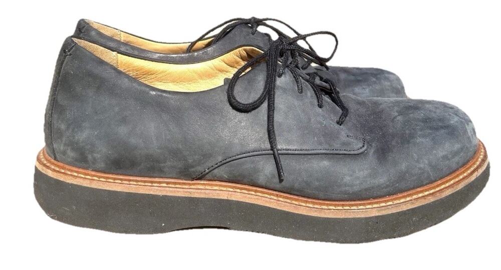 Samuel Hubbard Navy Blue Suede Lace Up Shoes Women's Size 9.5